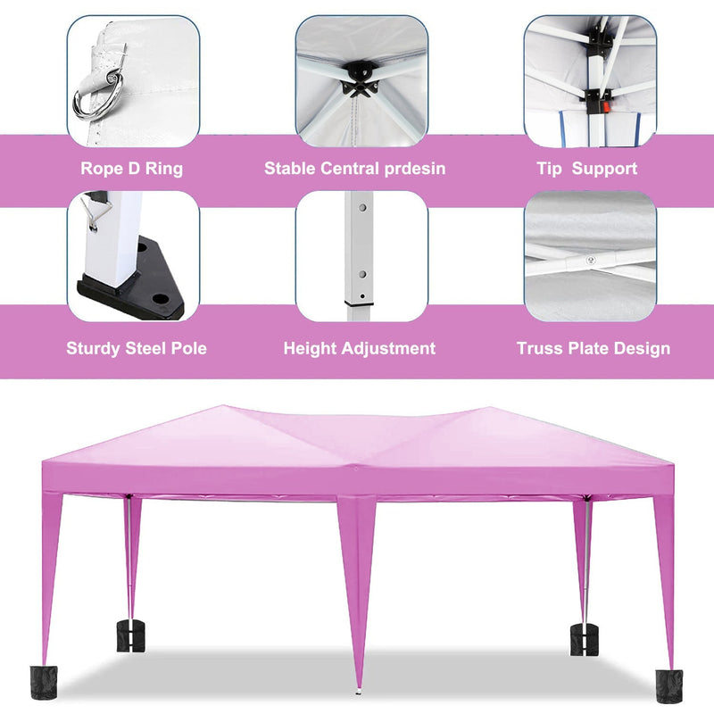 10'x20' Folding Canopy with Removable Sidewalls Outdoor Shelter by HouseOfZazla