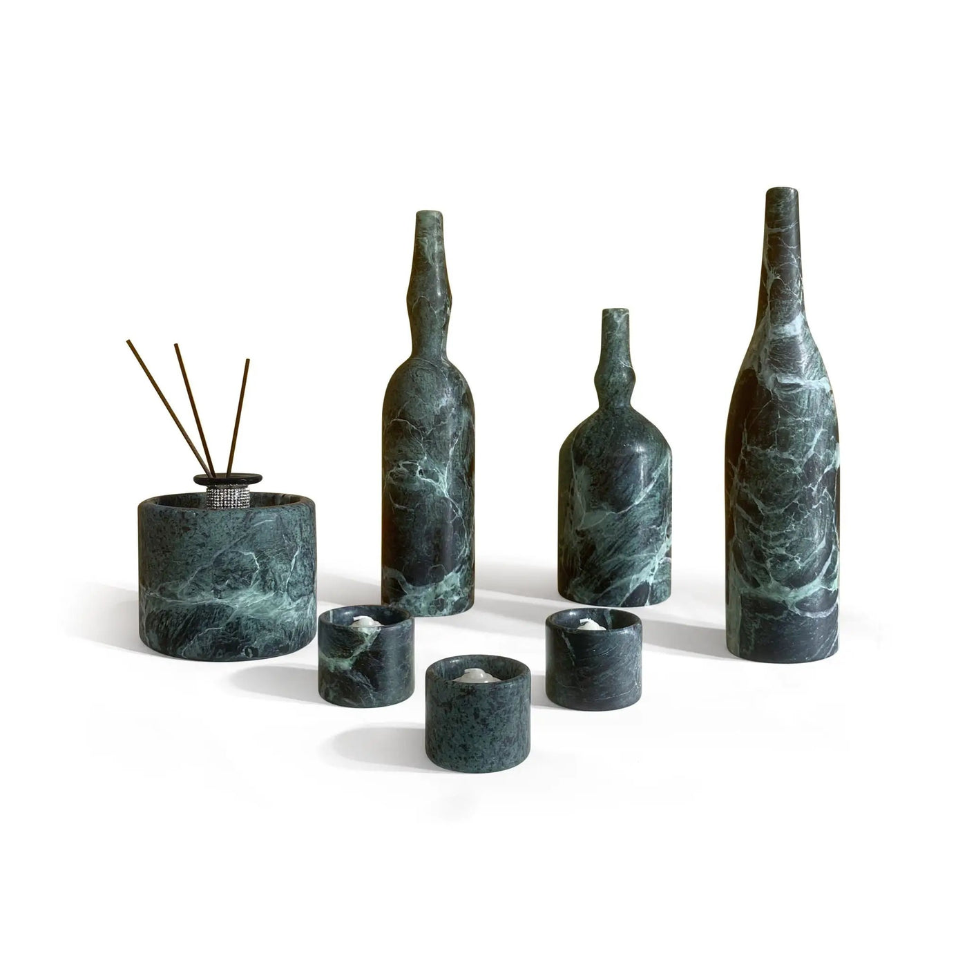 7 Pieces Luxury Natural Marble Living Room Accessories Set by HouseOfZazla