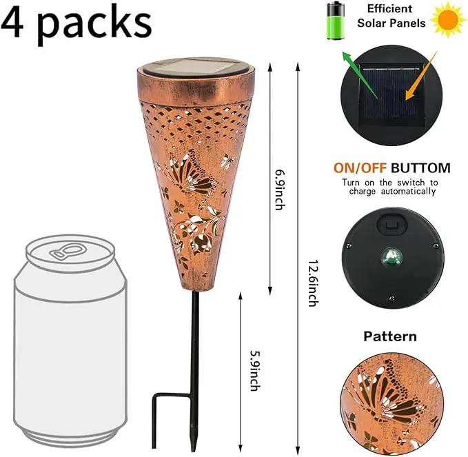 DIBIEECN 6 Pack Butterfly Solar Pathway Lights Outdoor,Metal Garden Decorations Outdoor Lights with Patterns and Warm Light,Waterproof Landscape Lighting for Path Patio Backyard Walkway Yard by GreenHaven Gardens
