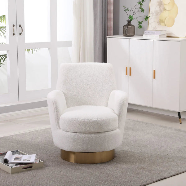 Teddy Swivel Barrel Chair, Swivel Accent Chairs Armchair For Living Room