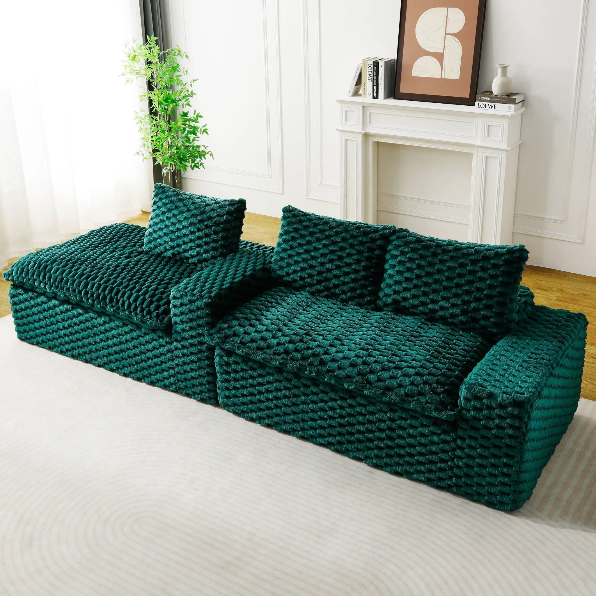 Modular Sofa, Convertible Twin Seat With Chaise Lounge by Unique Piece Furniture