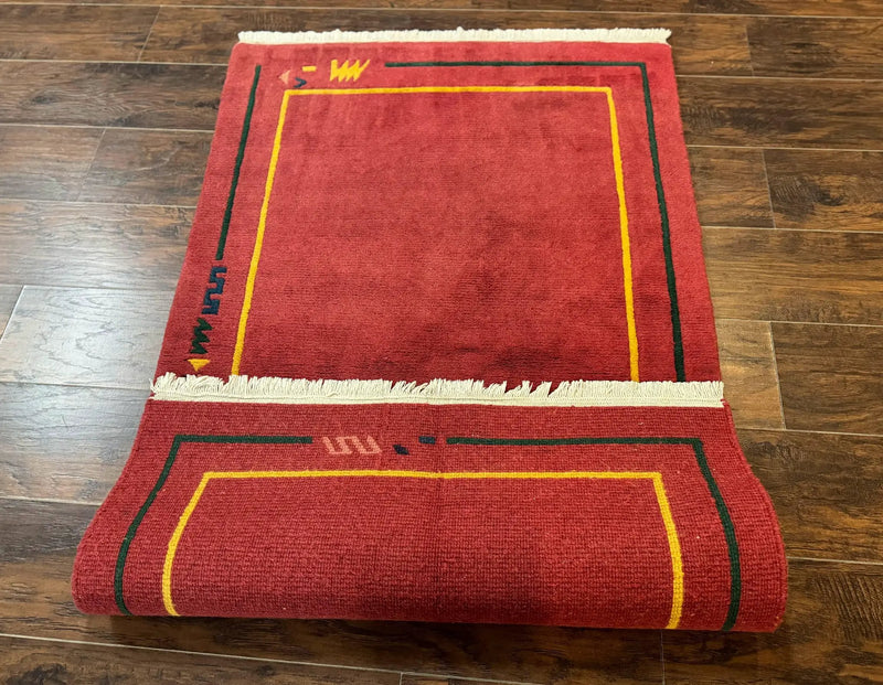 Indo Persian Gabbeh Rug 3x5, Red by Jewel Rugs