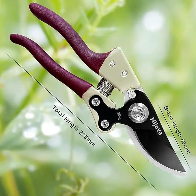 Gardening Scissors, Precision Pruning shears for Branches Shrubs and Vines, High-Carbon SK5 Steel Stays Sharp Longer for Clean Cuts that Promote Plant Health by GreenHaven Gardens