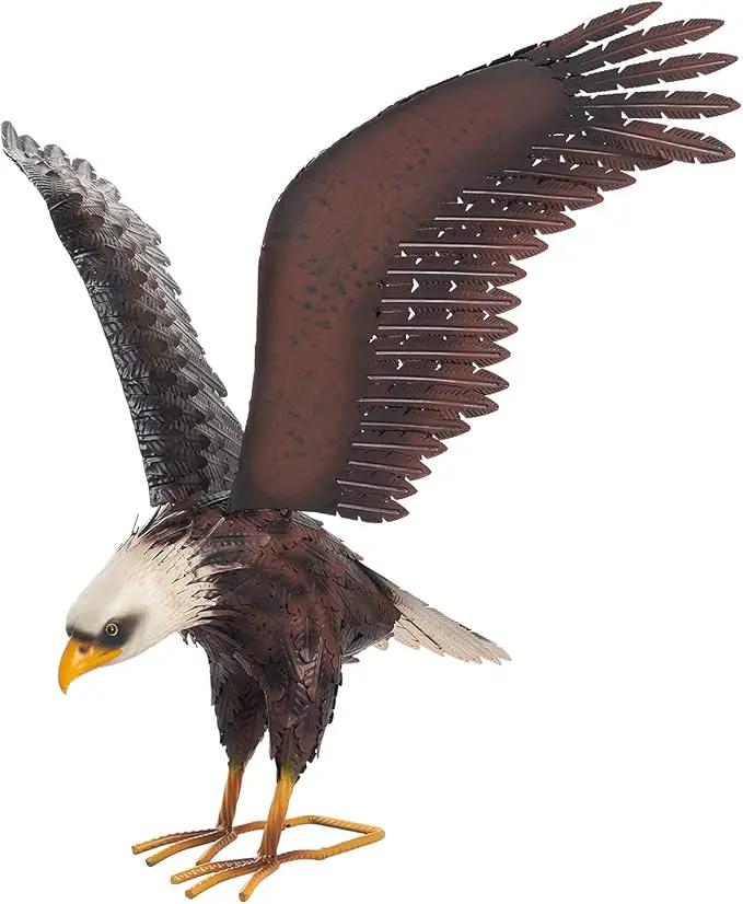 chisheen Bald Eagle Statue Outdoor Garden Sculpture Metal Yard Art Lawn Decorations,Large Eagle Figurines and Statues by GreenHaven Gardens