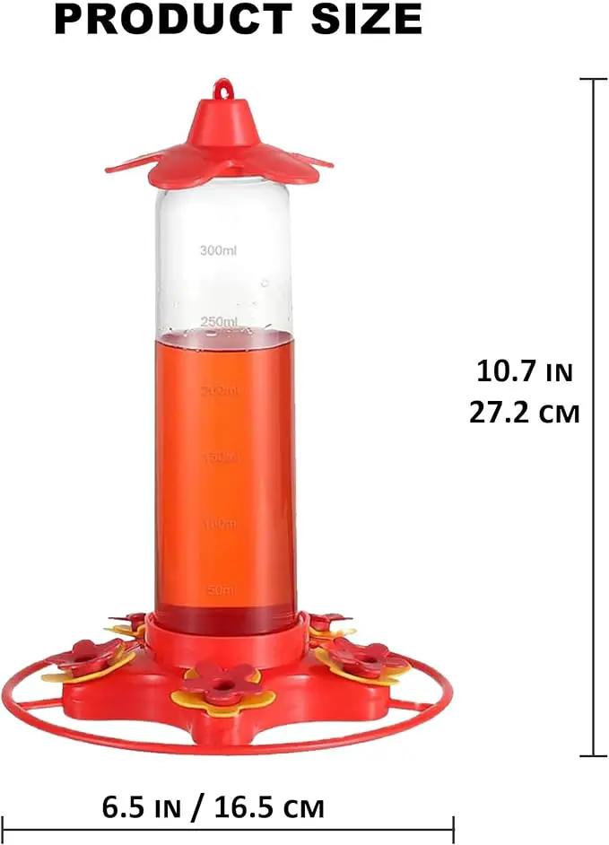 Hummingbird Feeders for Outdoors Hanging - 5 Feeding Ports 320 ml Plastic Hummingbird Feeder, Bee-Proof Leak-Proof No Drip, Easy to Clean with Cleaning Brush by GreenHaven Gardens