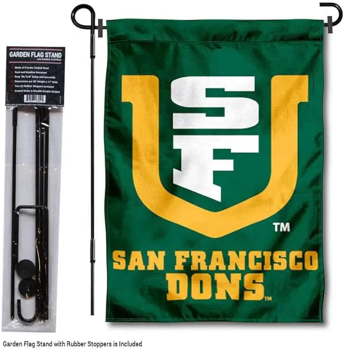 College Flags & Banners Co. San Francisco Dons Garden Flag with Stand Holder by GreenHaven Gardens
