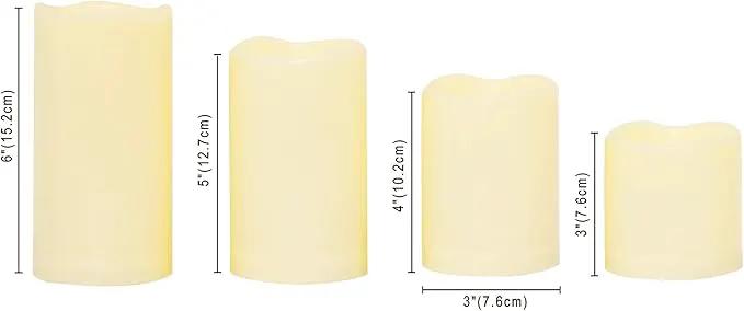 CANDLE CHOICE Waterproof Outdoor Battery Operated Flameless Candles with Timer Realistic Flickering Plastic Fake Electric LED Pillar Lights for Lantern Garden Wedding Christmas Decorations 4 Pack by GreenHaven Gardens