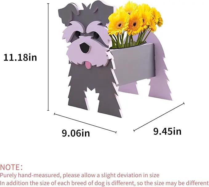 Gray Schnauzers Dog Planter Plant Pots,Cute Garden Dog Flower Planter,Dog Planters Birthday Gifts for Women,Office,Indoor/Outdoor Decor （9.45 * 9.06 * 11.81in） by GreenHaven Gardens