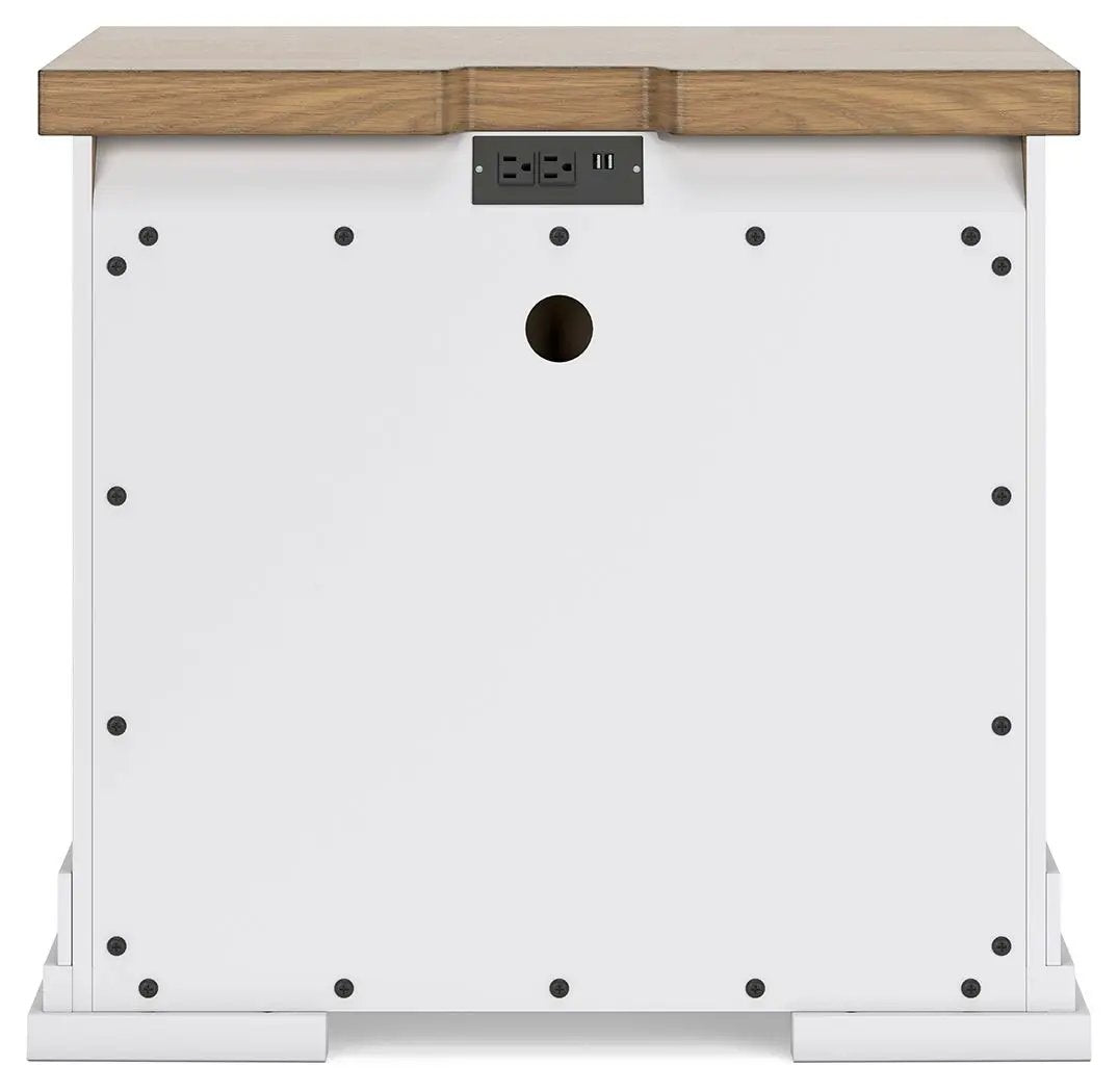 Ashbryn - Three Drawer Night Stand - White / Natural by Unique Piece Furniture