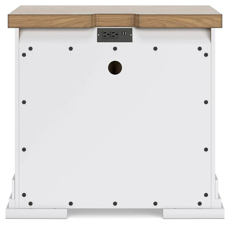 Ashbryn - Three Drawer Night Stand - White / Natural by Unique Piece Furniture