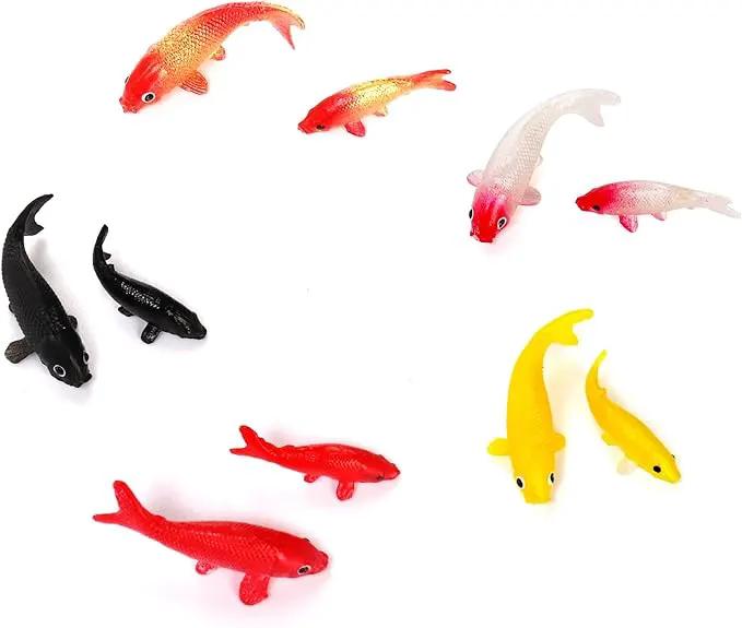 ZENFUN 50 Packs Mini Koi Fish, Cute Miniature Fish Fake Mini Fish Set, Plastic Small Koi Fish, Tiny Fish Model Bulk for Ornament Supplies, Cake Decoration, Fish Tank DIY, Fairy Garden Supplies by GreenHaven Gardens