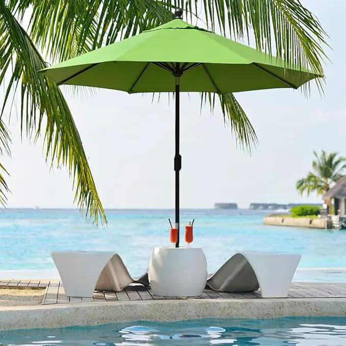 EliteShade USA 10-Year-Non-Fading 9Ft Market Umbrella Patio Umbrella Outdoor Table Umbrella with Ventilation, Macaw Green by GreenHaven Gardens