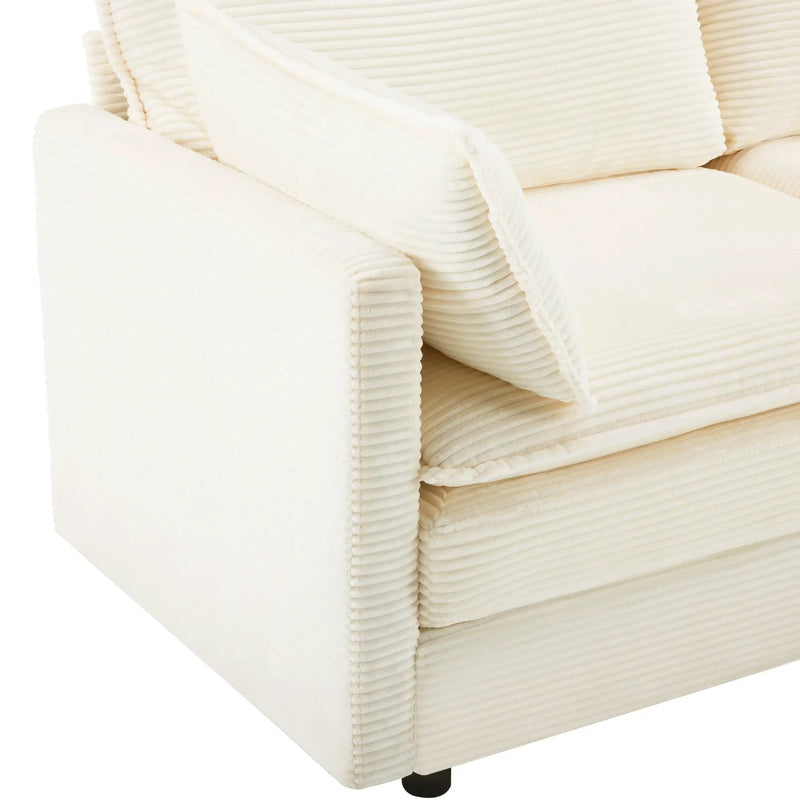 69" Plush Cloud Loveseat: Modular 2-Seater Sectional Sofa by HouseOfZazla