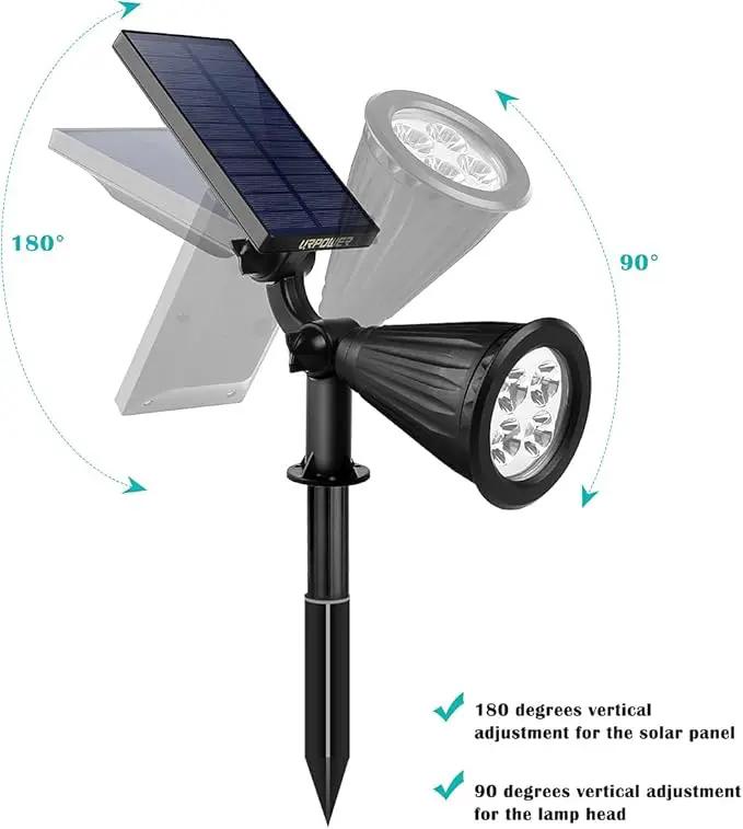URPOWER Solar Lights Outdoor, Adjustable Solar Spot Lights Outdoor, 2-in-1 Waterproof Solar Landscape Spotlights Wall Light, Dusk-to-Dawn Solar Powered Outdoor Light for Garden, Yard, Pathway (2 Pack) by GreenHaven Gardens