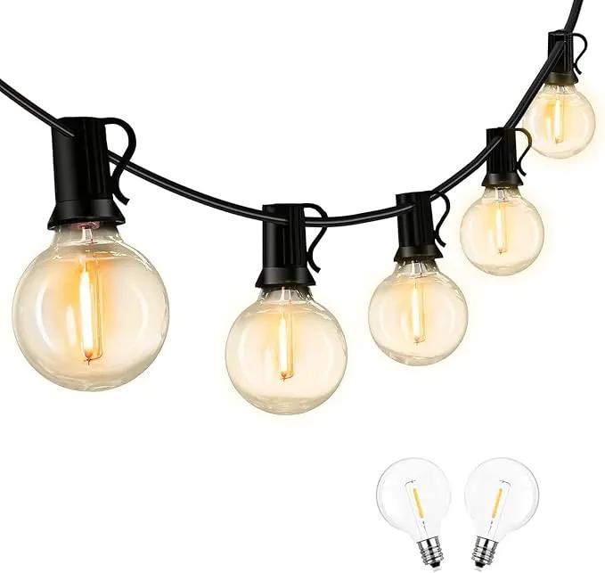 50FT LED Globe String Lights,Waterproof Hanging String Light with 25 Warm White Shatterproof G40 Bulbs(2 Spare), for Indoor/Outdoor Commercial Decor (50FT) by GreenHaven Gardens