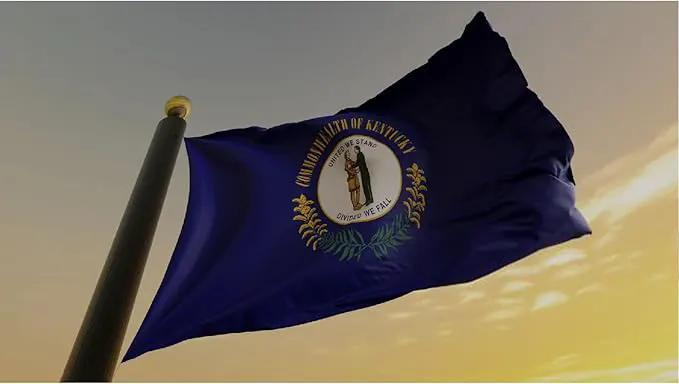 TOPFLAGS Kentucky State Flag 3x5 Outdoor KY Kentucky Flags Double Sided Embroidered Longest Lasting Heavy Duty Polyester Stronger Brass Grommets 4 Stitched Hemming Perfect for Outside by GreenHaven Gardens
