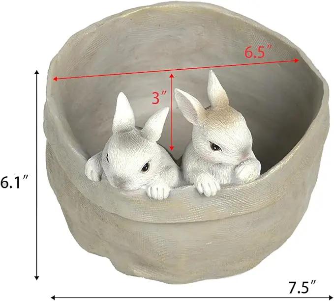Newman House Studio Spring Bunny Flower Pot Easter-Decor - Decorative Garden Pots Cactus-Succulents Bunny Flower Pots Indoor Outdoor Plant Pots for Home Farmhouse Décor 7.5 * 7.4 * 6.1 Inch by GreenHaven Gardens