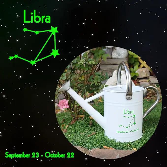Metal Watering Can for Outdoor and Indoor Plants, Watering Can Decor, 1 Gallon (Libra) by GreenHaven Gardens