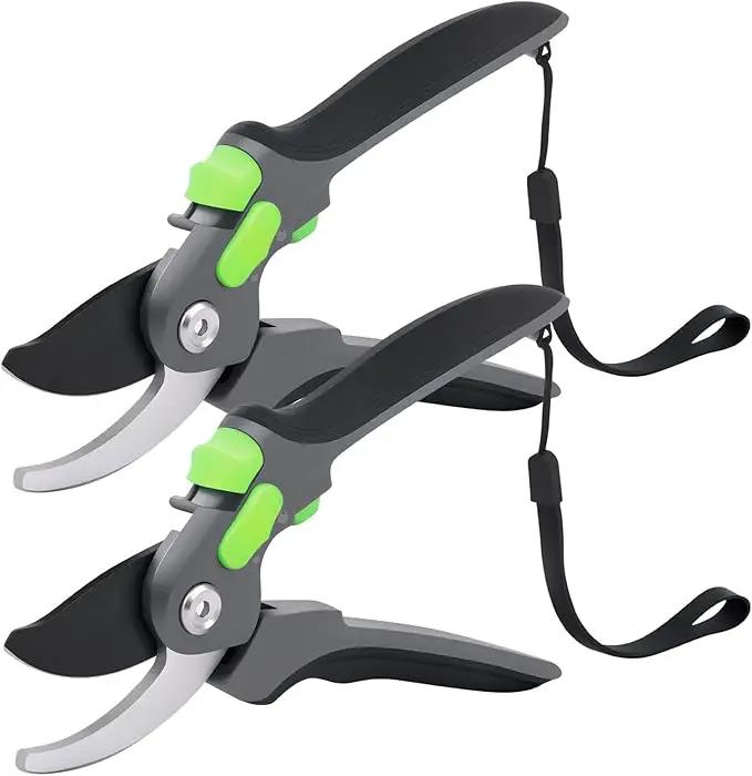 2 Pcs Pruning Shear Sturdy Steel Hand Pruner with Ergonomic Handle Efficient Gardening Shear Versatile Garden Pruner for Men Women Gardener by GreenHaven Gardens