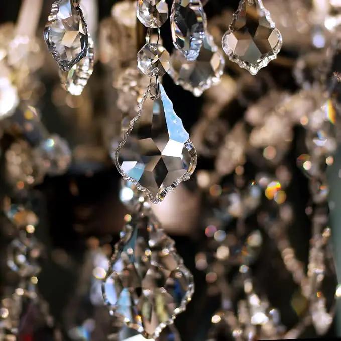 20pcs Crystal Chandelier Maple Leaf Prism Pendant Parts, 50mm Hanging Crystals Beads for Chandelier Wedding Decoration Clear by GreenHaven Gardens