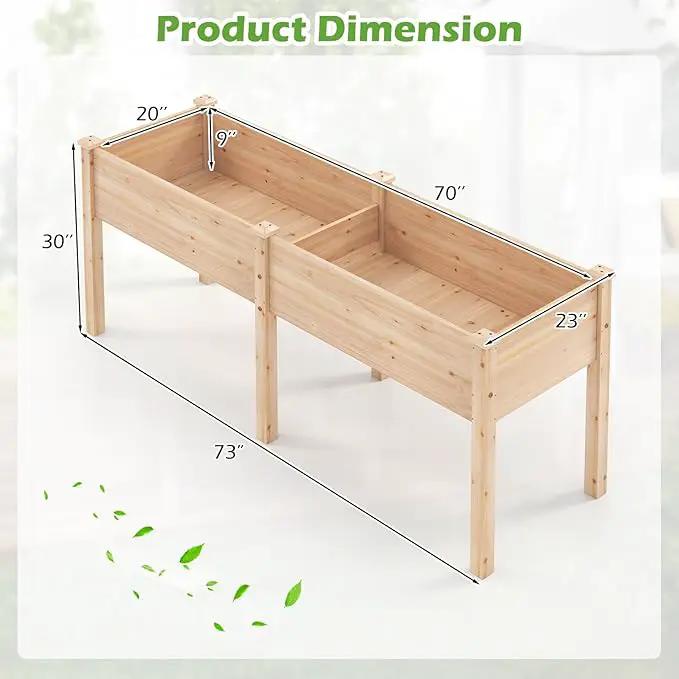 Giantex Raised Garden Bed, Elevated Wood Planter Box with Drain Hole, Gardening Planter Raised Bed for Planting Vegetables Flowers Succulents Herbs,73" Lx23 Wx30 H by GreenHaven Gardens
