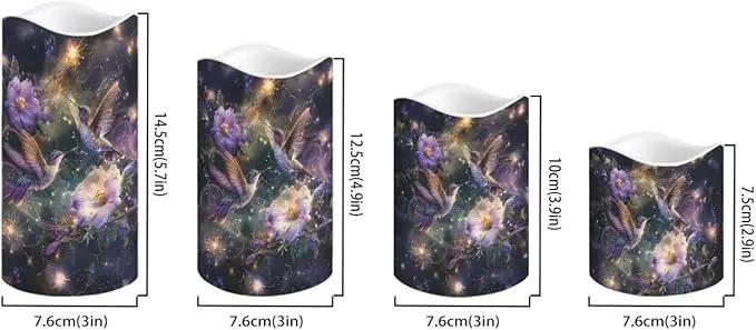 Ystardream LED Candle Set of 4 with Remote Control, Multicolor, Modern, Battery Operated, Tabletop, Indoor, 4/8H Timer, 12 Colors, 5.7 Inches Tall by GreenHaven Gardens