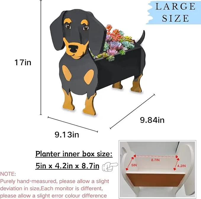 Black and Tan Dachshund Dog Planter Plant Pots,Cute Garden Dog Flower Planter,Large Dog Planters Birthday Gifts for Women,Office,Indoor/Outdoor Decor（9.84 * 9.13 * 17in） by GreenHaven Gardens