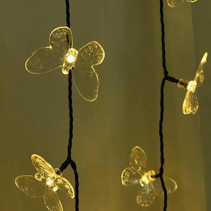 ELUTENG Outdoor String Lights 100 LED 39.4FT Solar Lights Outdoor Waterproof with 8 Lighting Modes Decorative Butterfly Solar Powered Patio Lights for Garden Yard Balcony Porch Wedding Party Decor by GreenHaven Gardens
