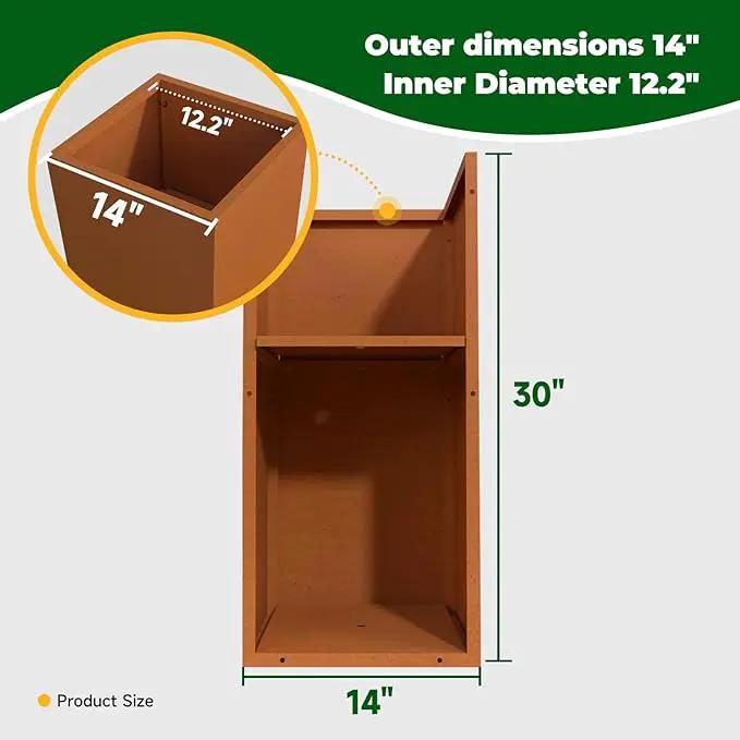 Corten Steel Metallic Heavy Planter for Outdoor Plants 14"x14"x30" Metal Planter Spliced Flower Pot with Partitions for Outside,Indoor,Garden (Corten, 14 * 14 * 30) by GreenHaven Gardens