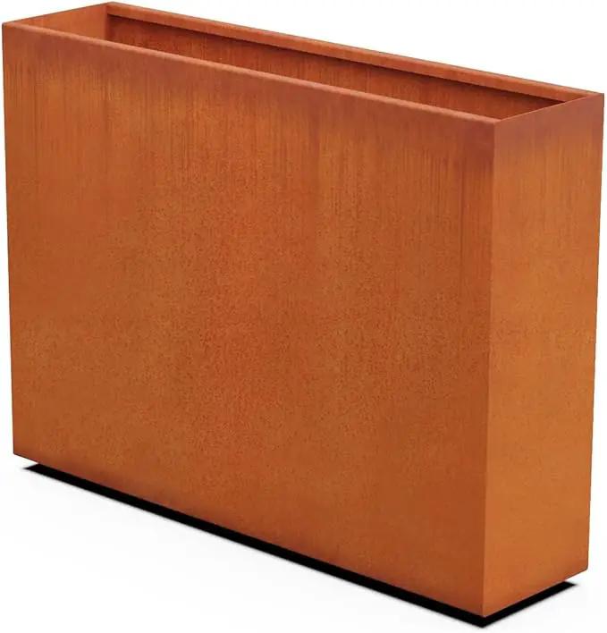 Corten Steel Planter Rectangle Outdoor Metal Garden Box Heavy Duty | Made in USA | Fully Assembled by GreenHaven Gardens