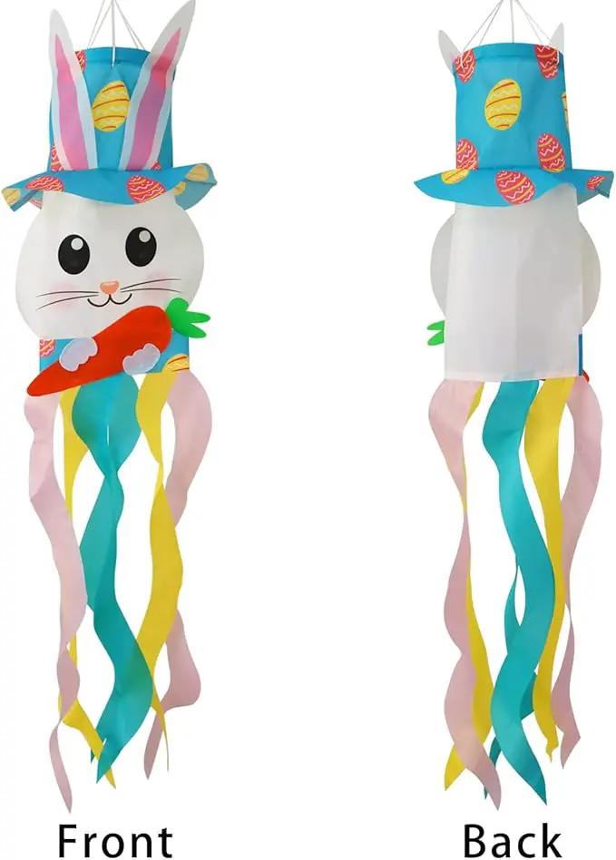 44 Inch Easter Windsock Bunny Wind Socks Outdoor Clearance Spring Windsocks for Yard and Garden Easter Decorations Outdoor by GreenHaven Gardens