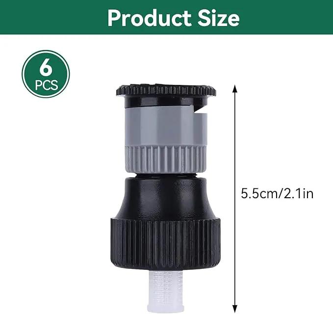 6PCS Lawn Sprinkler Garden Sprinkler, 360° Rotating Buried Spray Nozzle Large Area Coverage Automatic Lawn Sprinkler Heads G1/2 Female Thread Adjusted Watering Sprinkler for Lawn Yard Garden Planter by GreenHaven Gardens