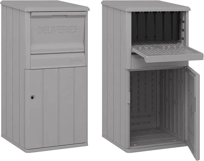 Suncast 33.5-Gallon Capacity Package Delivery Box, Parcel Drop Box with Lock, Weather Resistant Outdoor Storage Solution for Secure Package Deliveries, Made in USA by GreenHaven Gardens