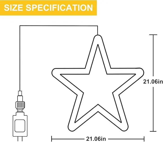 DBFAIRY 19.68" Star Outdoor Christmas Lights, 40 LEDs Christmas Light Up Star with Timer, Hanging Big Star Window Lights Mains Powered for Christmas New Year Holiday Wedding Party Decor, Warm White by GreenHaven Gardens