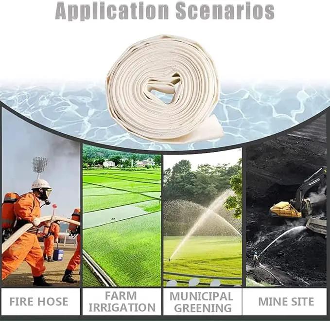 1" 30M-98FT Lay-Flat Hose Water Pool Cleaning Belt Discharge Pump Hose With Aluminum Clamps Fittings Fire Hose Length Connection Pump Hose for House,Garden,Irrigation, Water pumping hose Firehose by GreenHaven Gardens