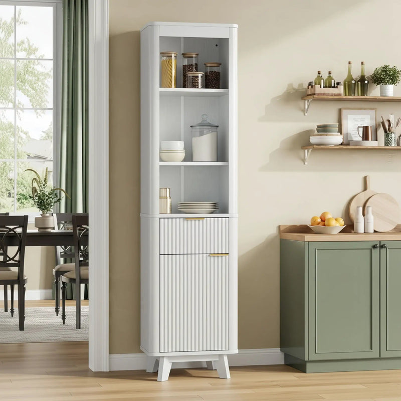 Tall Bathroom Storage Cabinet With Adjustable Shelves And 1 Drawer & Door by HouseOfZazla