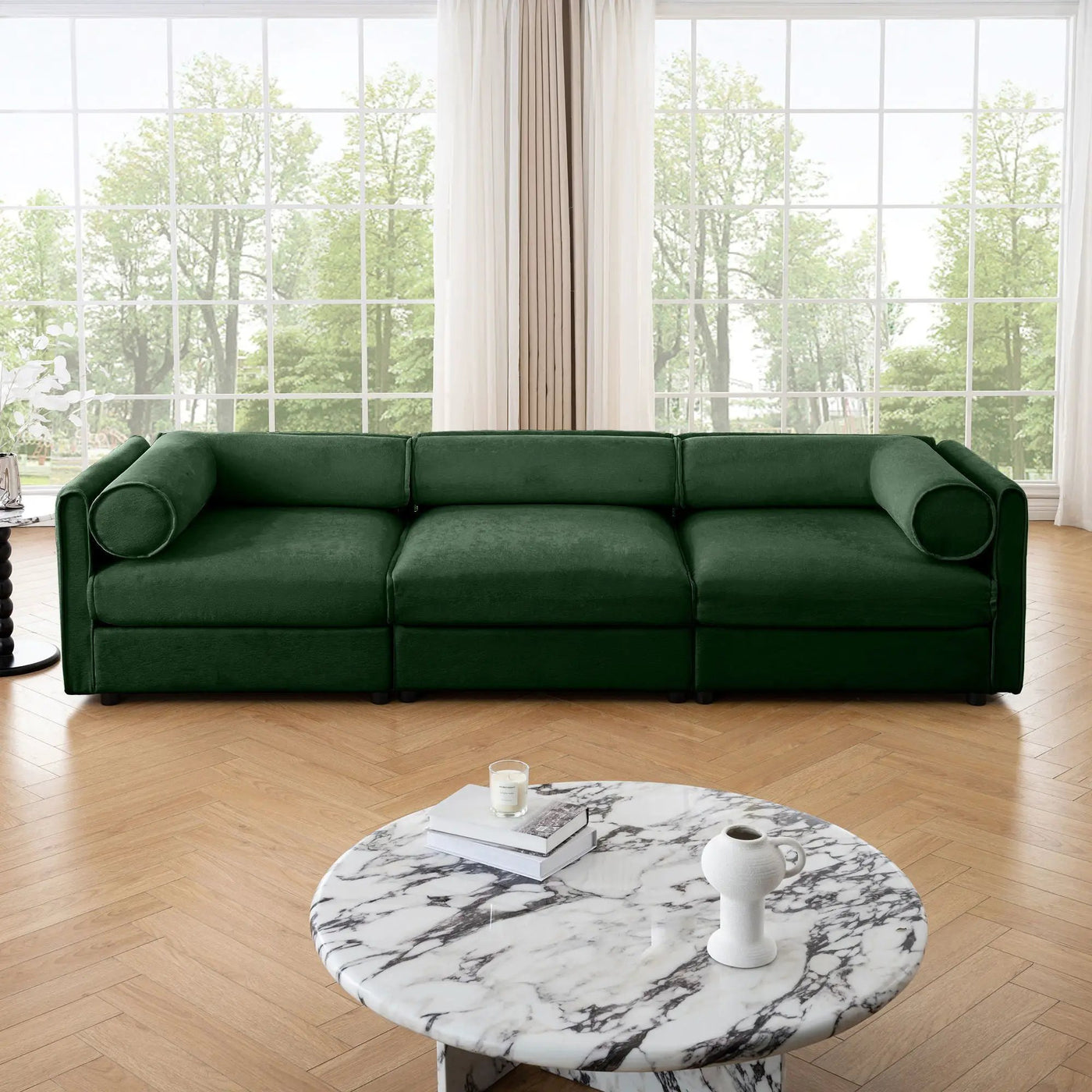 Stylish Sofa With Storage Seat And Cylindrical Backrest by Unique Piece Furniture
