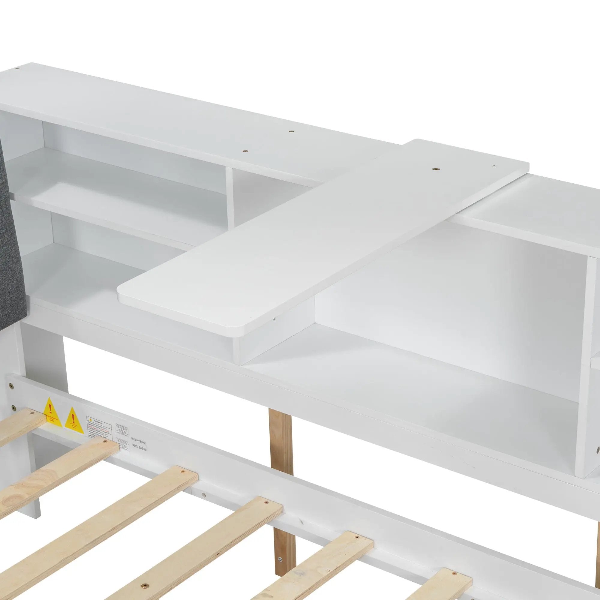 Platform Bed With Trundle, Shelves, And Storage Headboard by Unique Piece Furniture