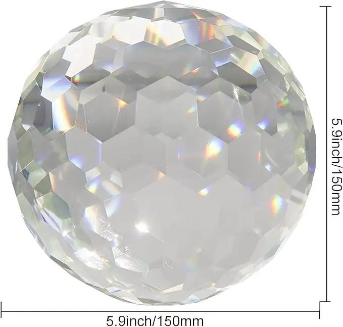 Clear Crystal Suncatcher Ball Prism Glass Sphere Faceted Gazing Ball Rainbow Maker Window Prisms Suncatcher for Window, Sun Catcher(150mm/5.91inch) by GreenHaven Gardens