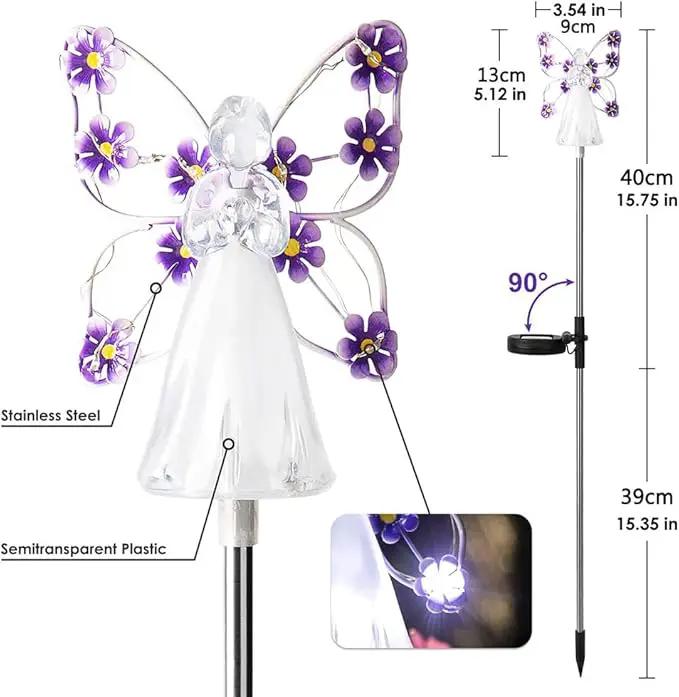 YWBL-WH 2PCS Angel Solar Lights LED Solar Garden Stake Lights Outdoor Garden Eternal Light Angel Decoration (Blue) by GreenHaven Gardens