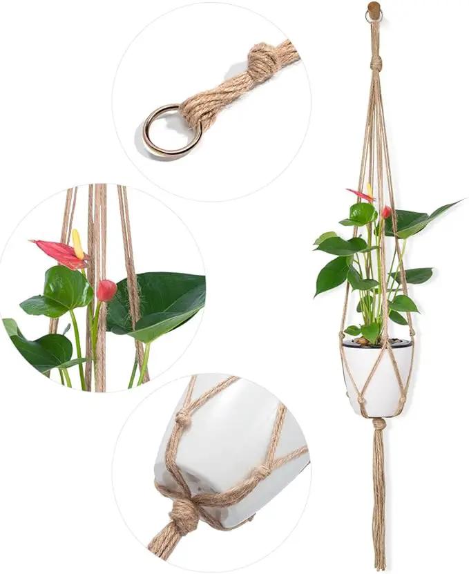 Plant Hangers Indoor Macrame Hanging Planter Holder 6 Pack, 3 Sizes by GreenHaven Gardens