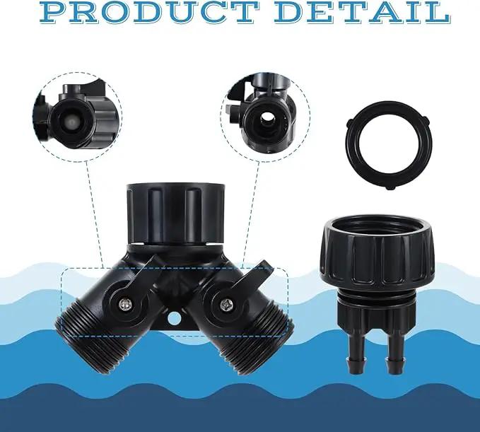 6pcs Garden Hose Adapters Kit, 2 Way Y Water Splitter Connector with 3/4'' Faucet Convert to 1/4'' Drip Irrigation Tubing Adapters, Garden Outdoor Watering Hose Connectors Set by GreenHaven Gardens