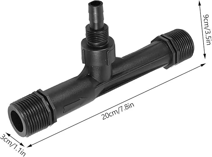 Fertilizer Injector Tube, Irrigation Venturi Fertilizer Injector, 1/2" 3/4” 1” Inch Agriculture Garden Fertilizer Mixer Injector Agriculture Tool Plastic Black(1 inch) by GreenHaven Gardens