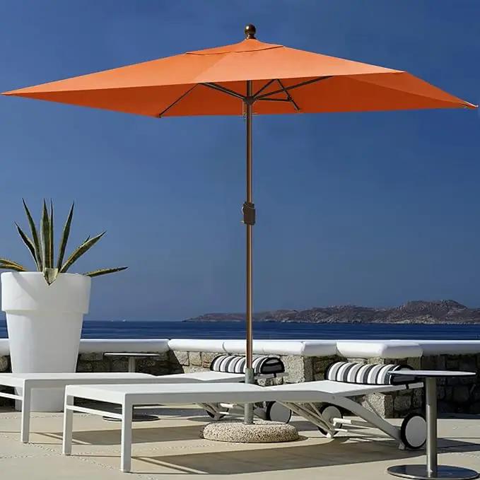 EliteShade USA 10-Year-Non-Fading 6.5x10Ft Rectangular Market Umbrella Patio Umbrella Outdoor Table Umbrella with Ventilation（Rust） by GreenHaven Gardens