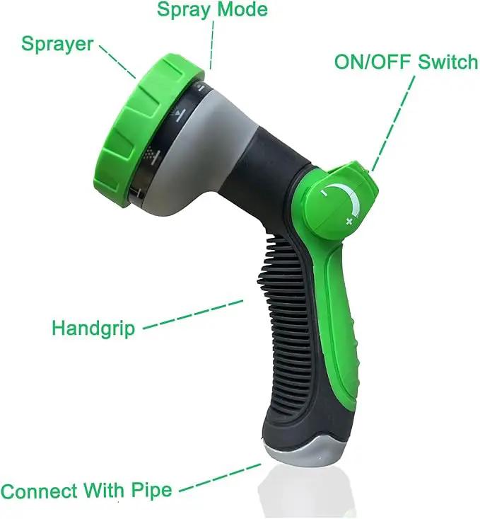 Non-Expanding Garden Hose 100Ft, Flexible Kink Free Water Hose with 10 Watering Spray Nozzle, Lightweight Hose Pipe, Leak-Proof, Durable, 3/4" Metal Alloy Connector, Portable Storage Strap by GreenHaven Gardens