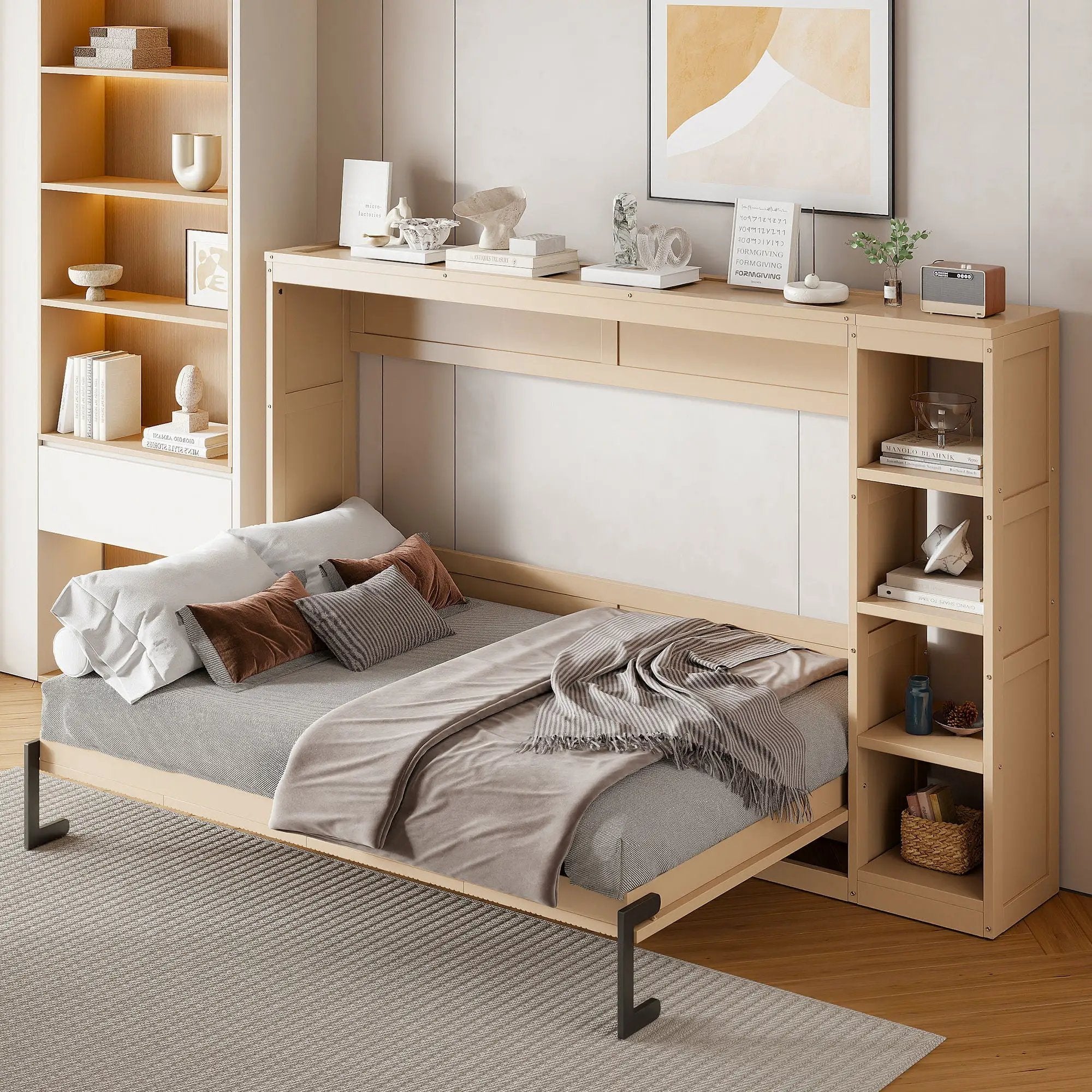 Murphy Bed With Bookshelf And Storage