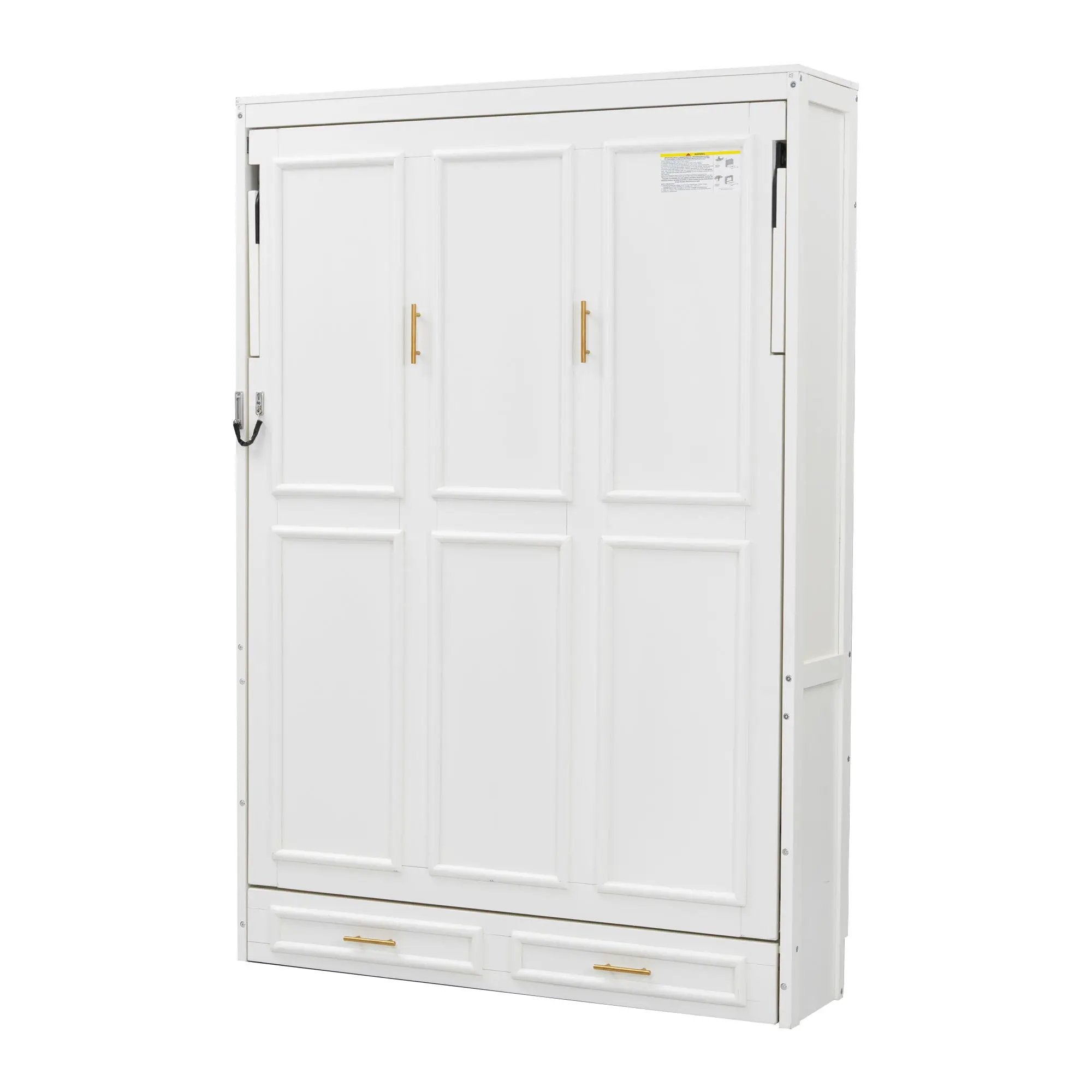 Full Size Murphy Bed With 2 Drawers - Beige by Unique Piece Furniture