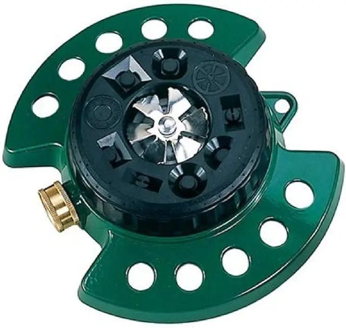 Dramm Metal Base, Green 15024 ColorStorm 9-Pattern Turret Sprinkler with Heavy-Duty Meta by GreenHaven Gardens
