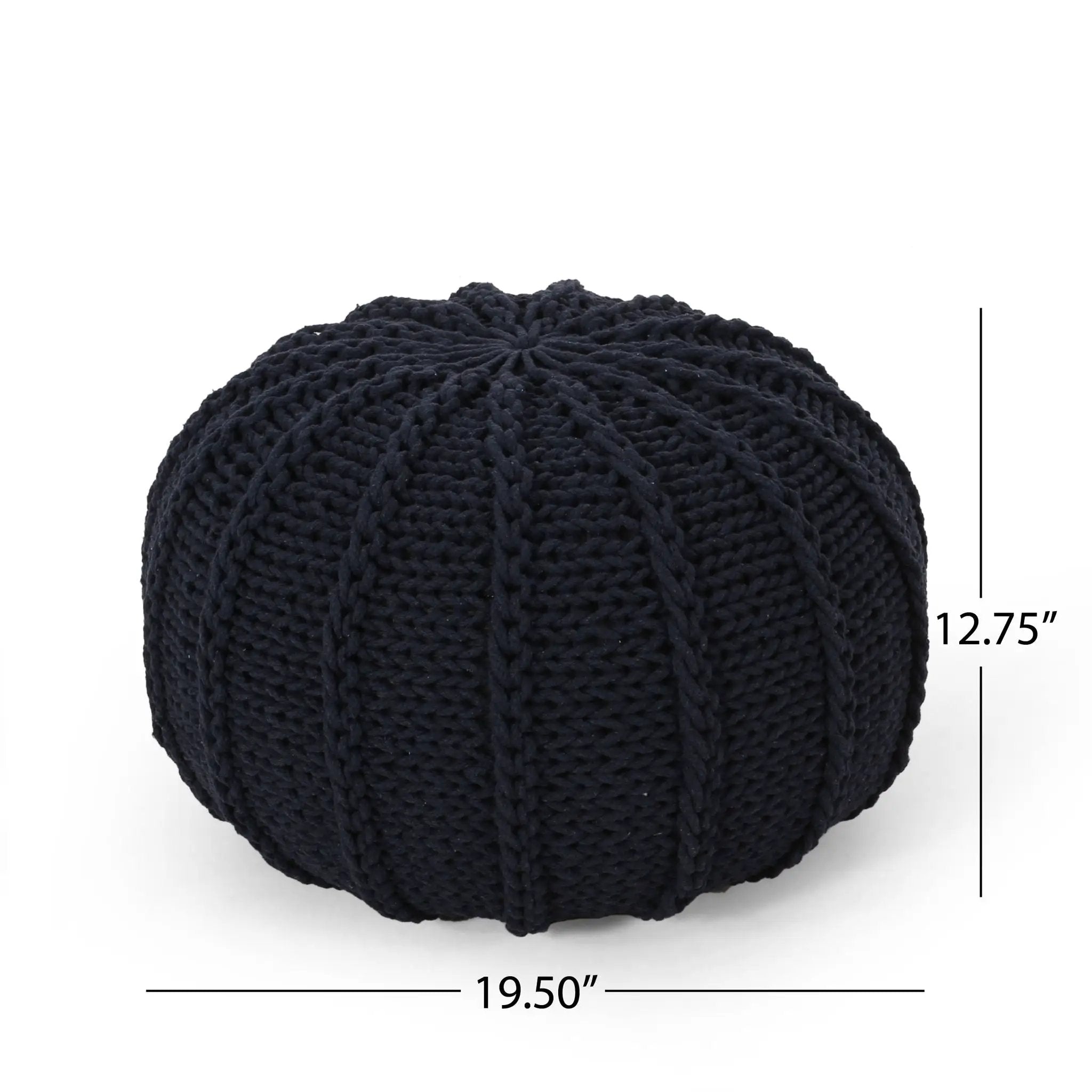 Bordeaux - Knitted Round Pouf Ottoman And Floor Cushion by Unique Piece Furniture