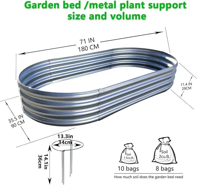 Raised Garden Bed, 6×3×1ft Outdoor Galvanized Planter Boxes, Galvanized Garden Beds Outdoor with Metal Plant Stakes, Large Raised Garden Box, Garden Beds Outdoor for Vegetables Stock Tank by GreenHaven Gardens
